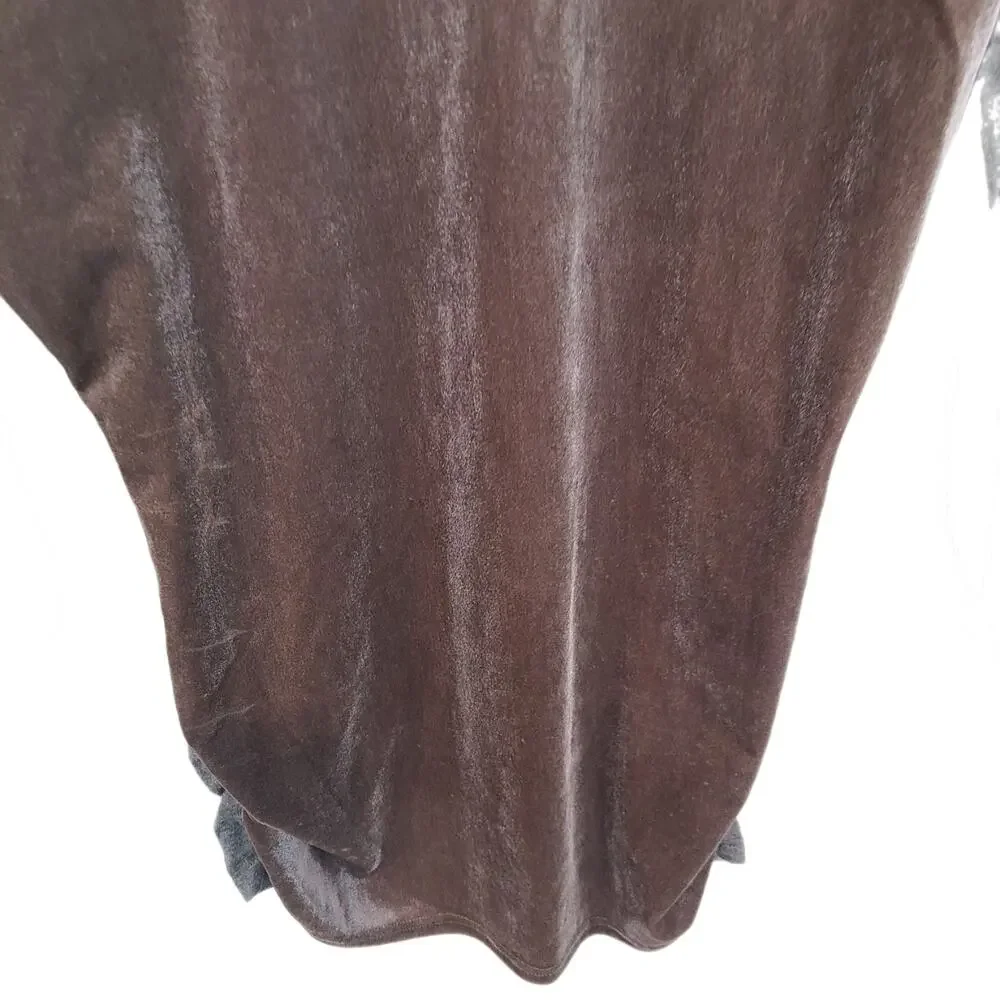 Sundance Womens Velvet Top Sz S Ruched Mixed Media Pullover Stretch Boho Hippie